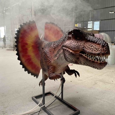 ดินโซรัส Dilophosaurus หัวที่มีผลการสูบ