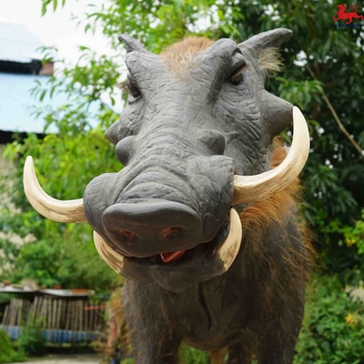 ซื้อ โมเดลหมูป่าสัตว์ Animatronic ที่สมจริงที่กำหนดเองพร้อมเสียงคำรามมีชีวิต online manufacture