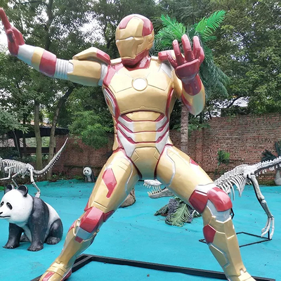 ผลิตภัณฑ์ไฟเบอร์กลาสที่กำหนดเองกันน้ำเรซิ่น Marvel Iron Man Statue