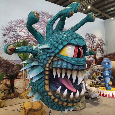 ทำด้วยมือเหมือนจริง Animatronic Dragons จำลอง Beholder Sculpture พร้อมการเคลื่อนไหว