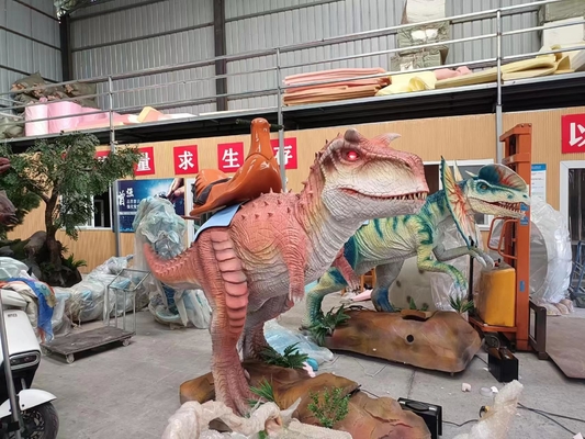 ขี่ไดโนเสาร์ Animatronic แบบกำหนดเองพร้อมสีและขนาดที่ปรับได้
